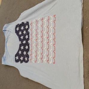 5/$15 Woman's large red, white and blue tank top